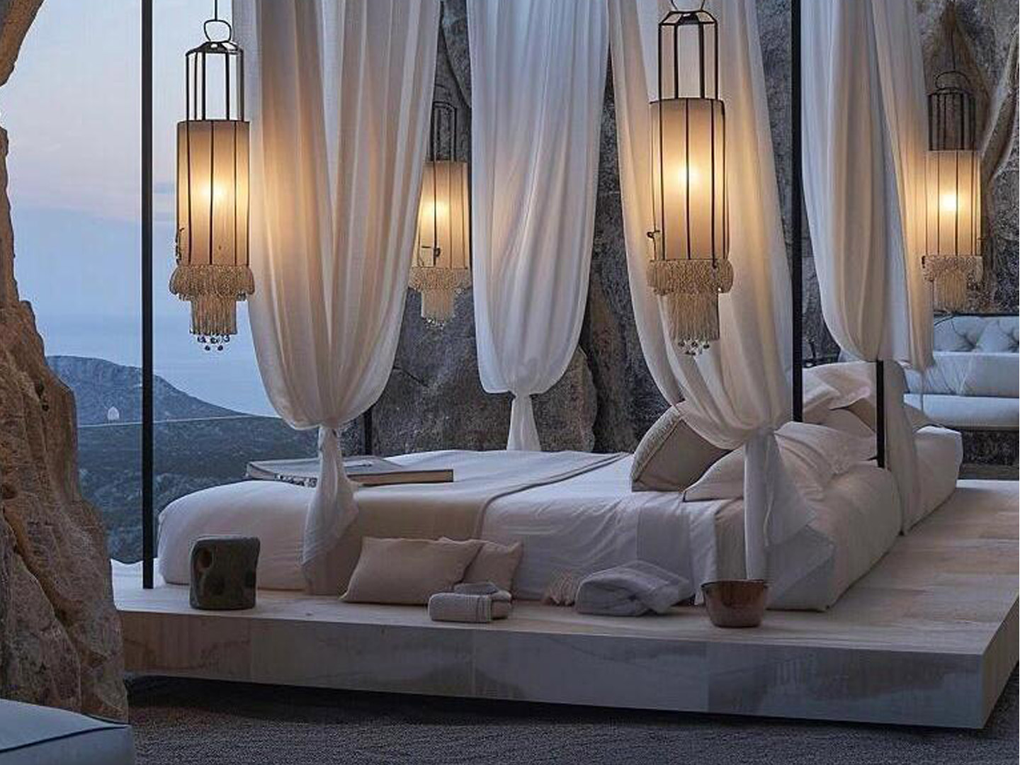 Custom-made furniture for the cliffside cave resort hotel GD509
