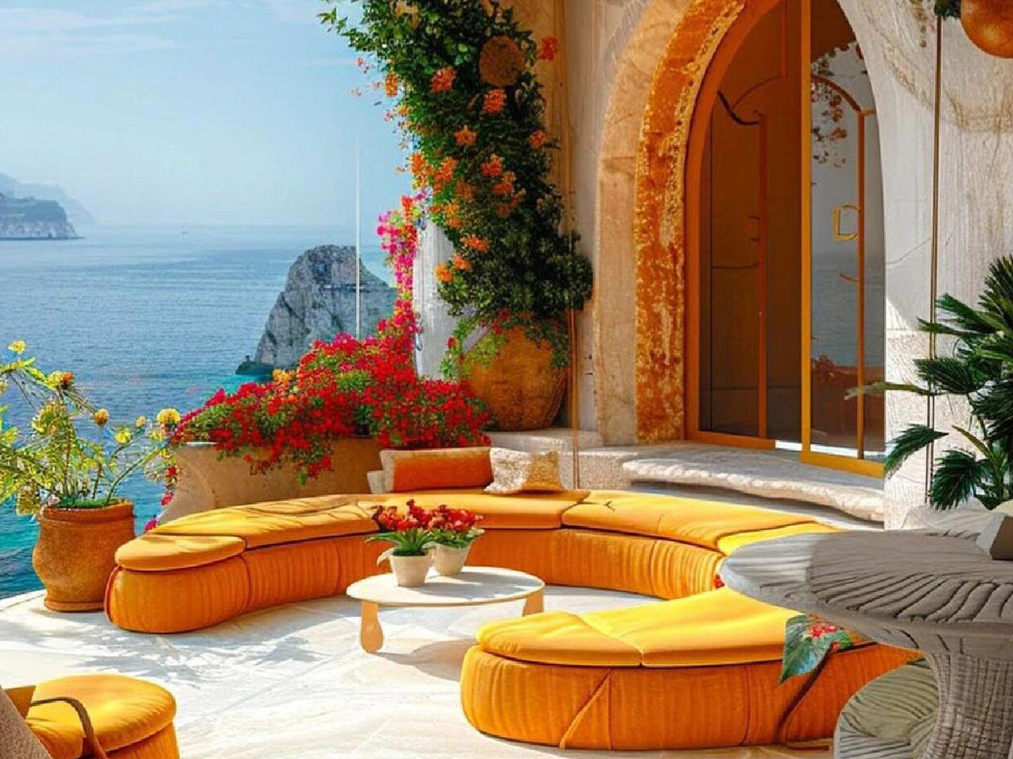 Custom-made complete furniture for Italian cave resort hotels GD532