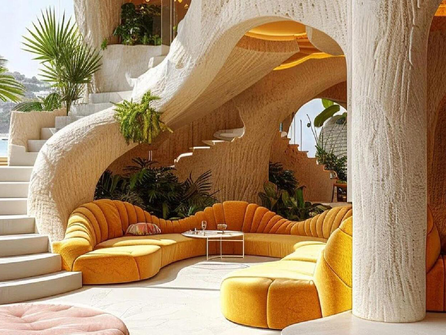 Custom-made complete furniture for Italian cave resort hotels GD532