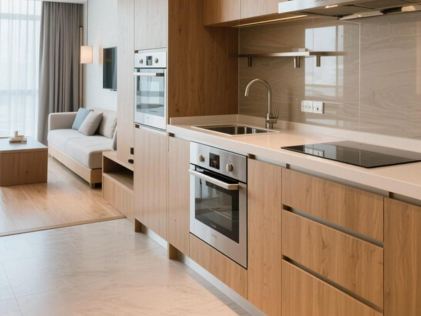 Hotel apartment open kitchen custom furniture G44