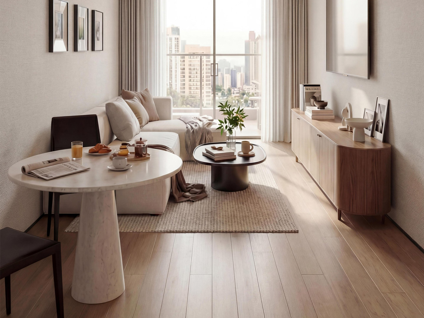 Modern minimalist style apartment custom furnit...
