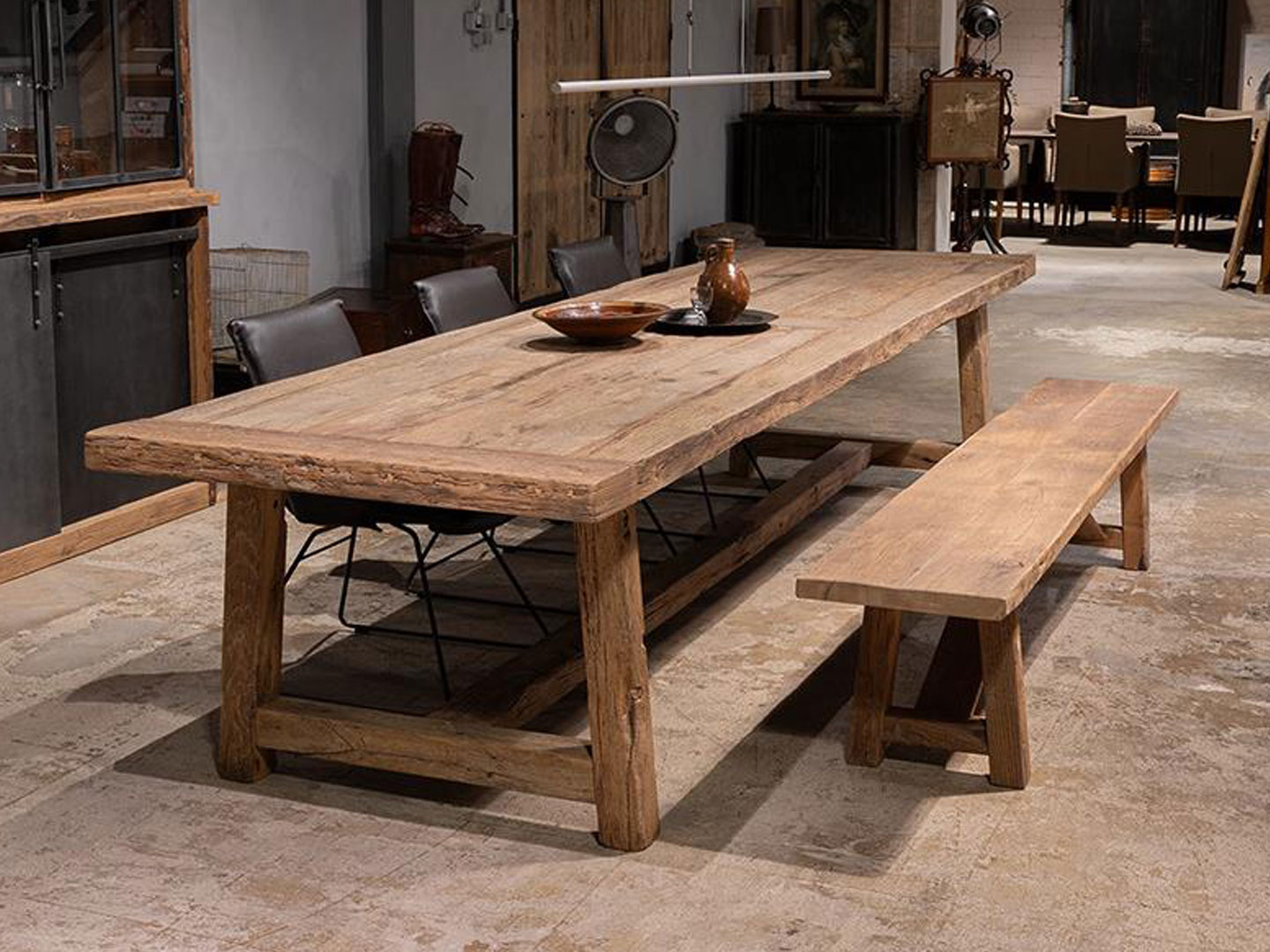 Villa B&B project luxury dining table natural log furniture F009
