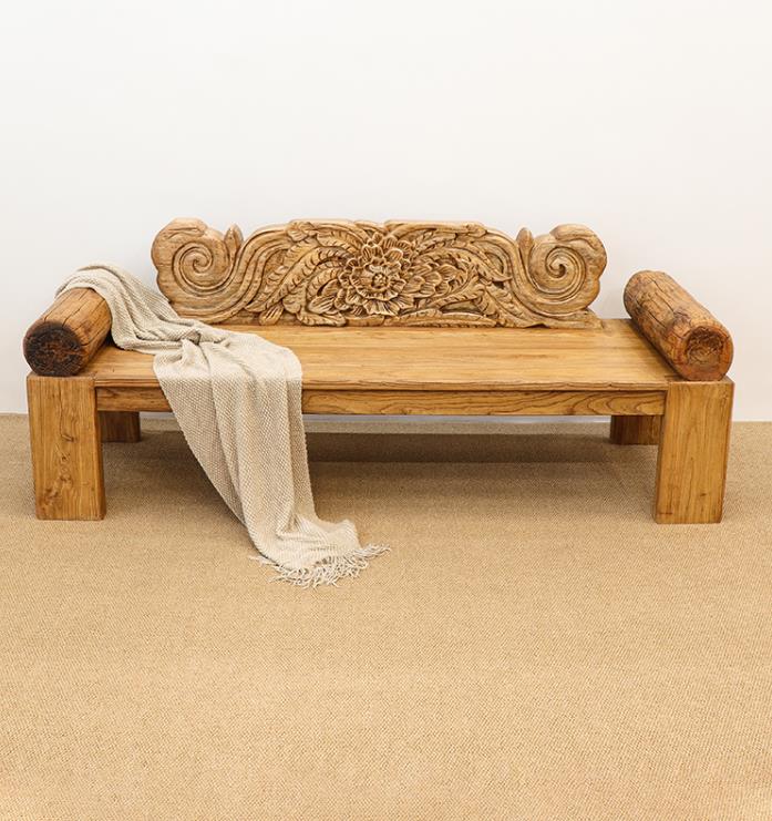 Natural log living room sofa F127