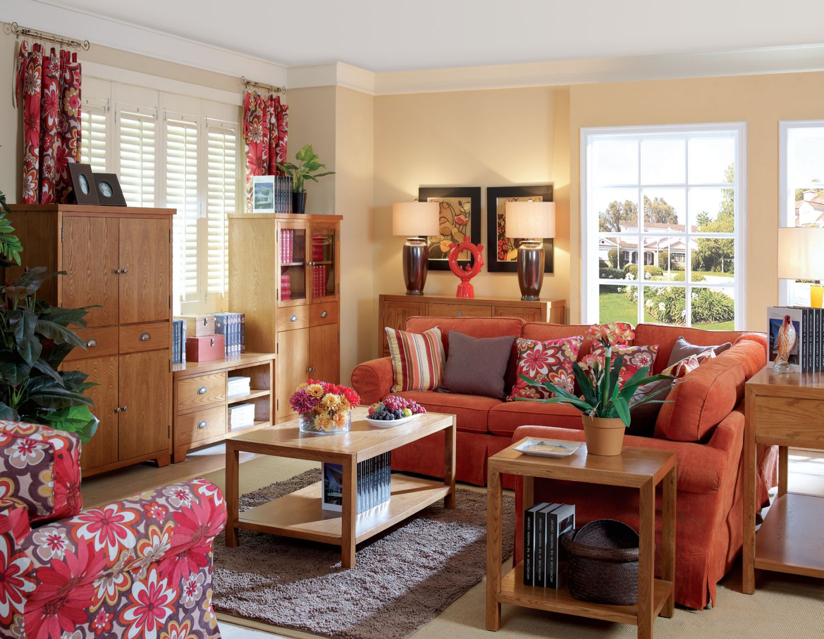 Solid wood living room fabric sofa set B090