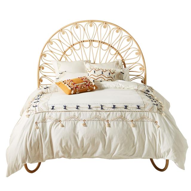 B&B project customized rattan double bed F075