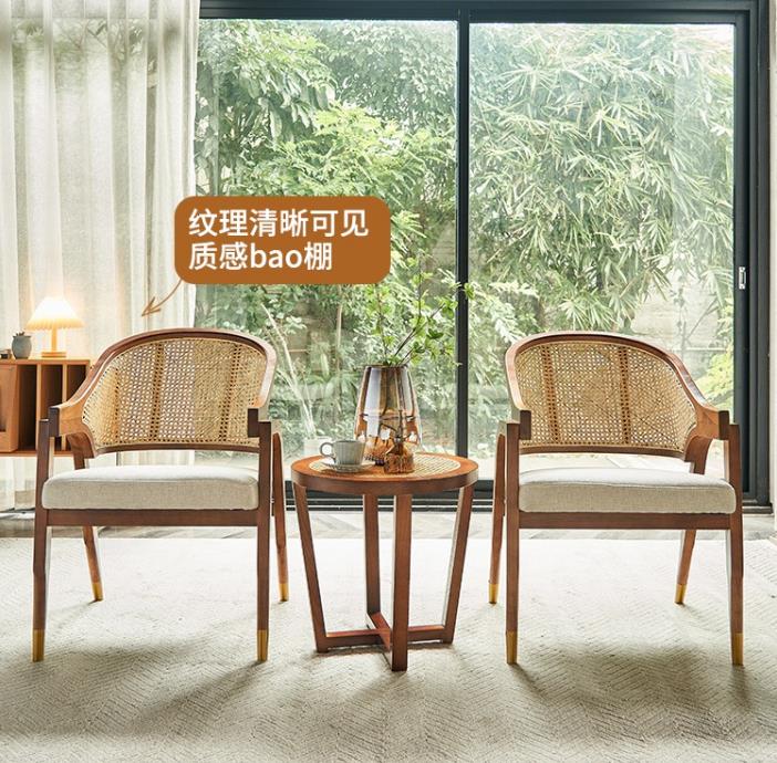 Natural log rattan leisure chair F078