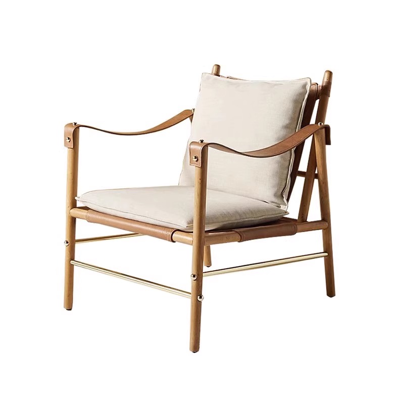 Solid wood frame living room leisure chair F087