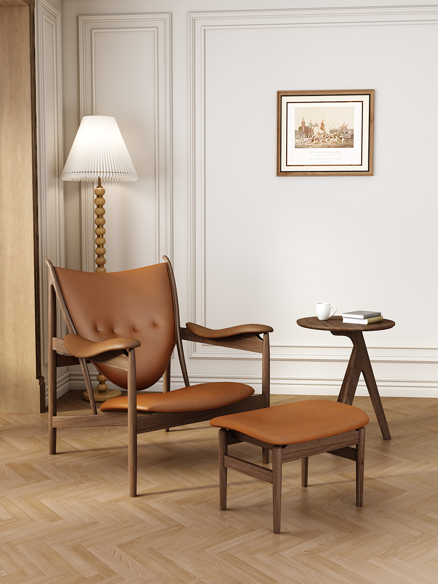 Natural wood living room armchair F098