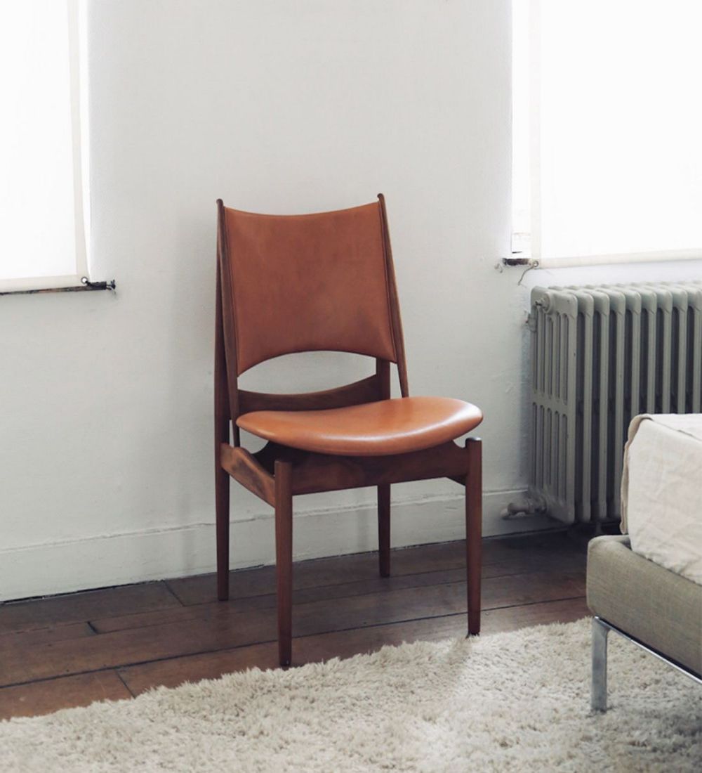 Log fabric leather dining chair F103