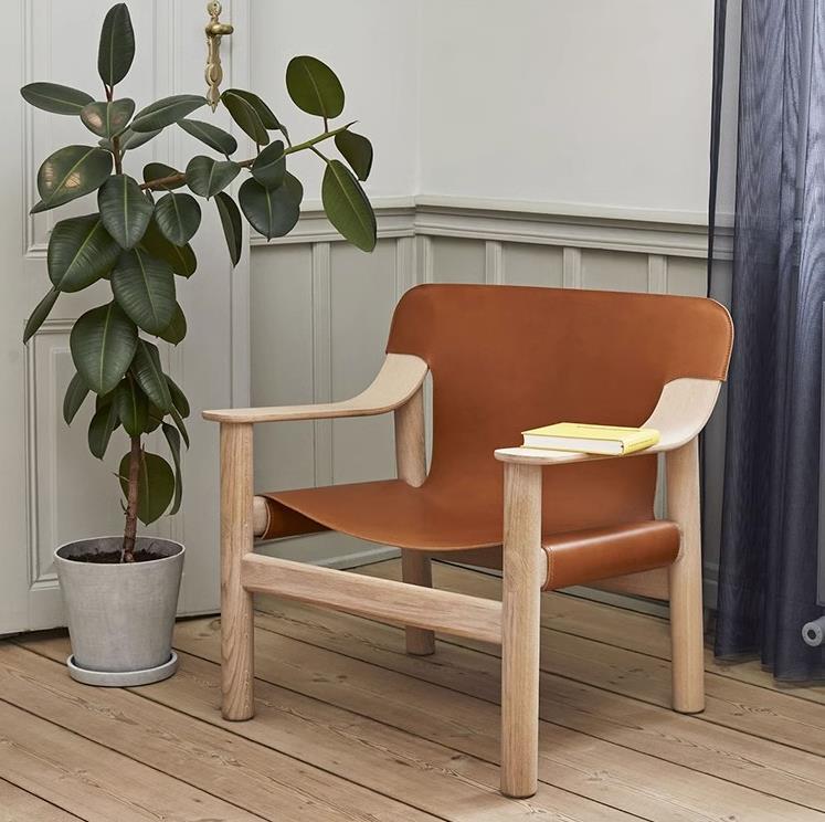 Living room solid wood leisure chair F104