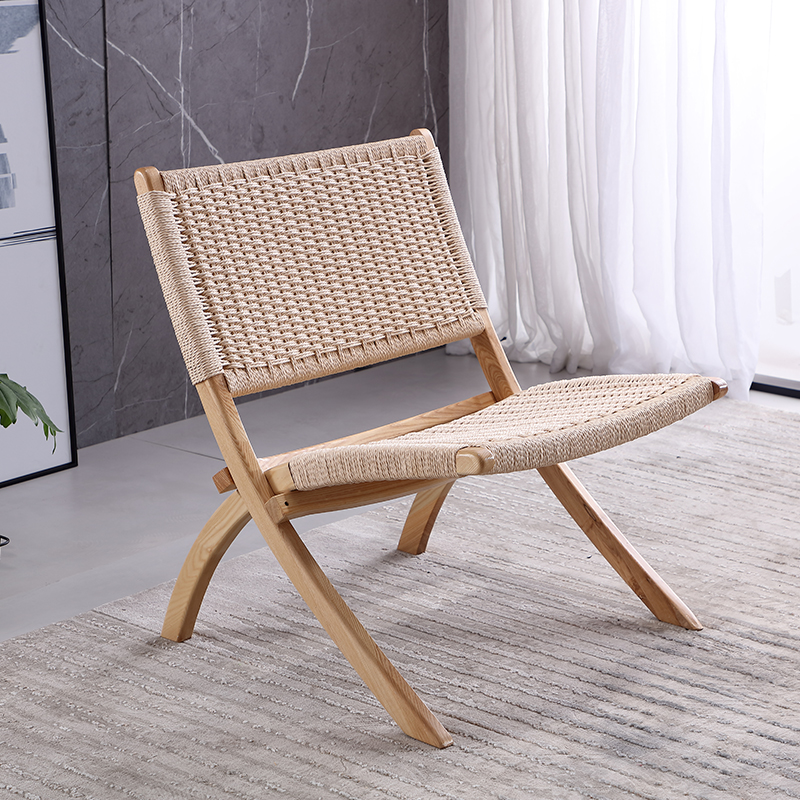 Natural log modern solid wood leisure chair F110