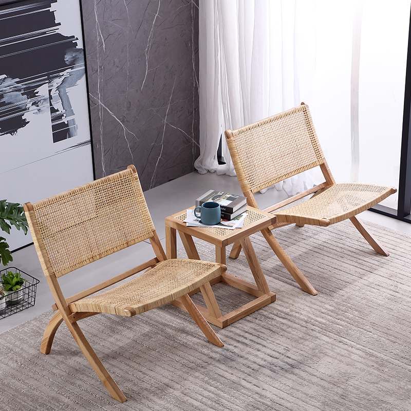 Natural log modern solid wood leisure chair F110