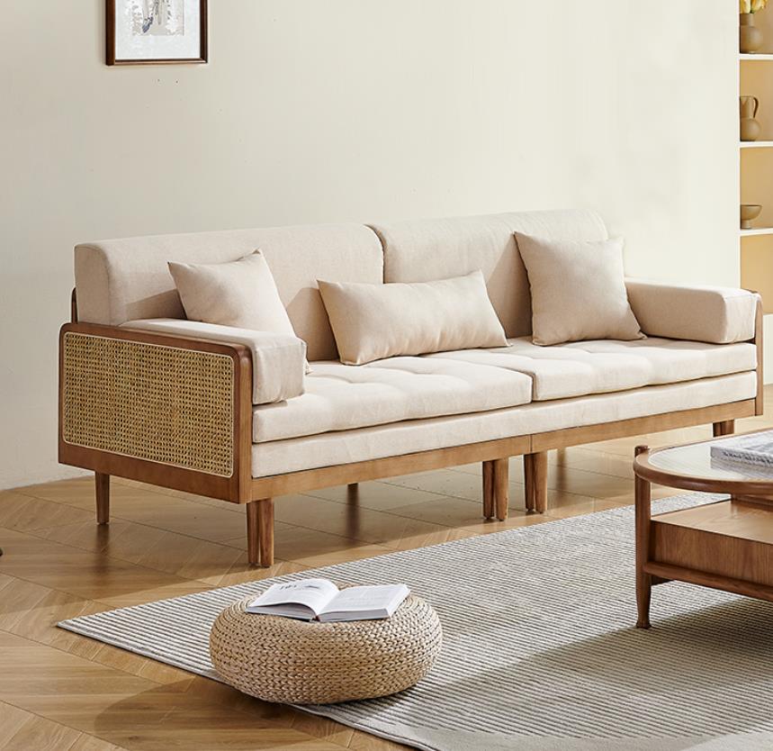solid wood retractable living room sofa F126