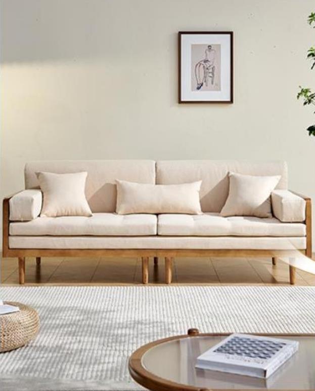 solid wood retractable living room sofa F126