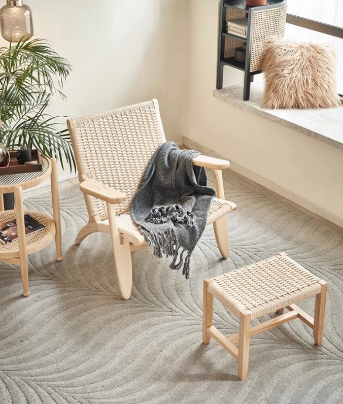 B&B solid wood rattan chair F138