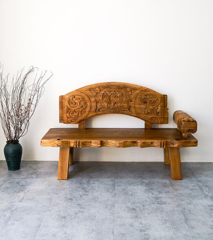 Natural log living room sofa F141
