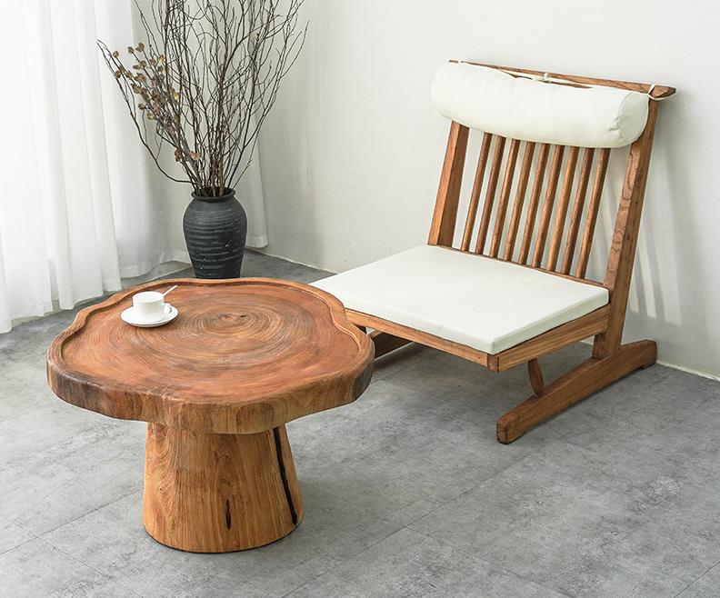 Natural log living room coffee table F146
