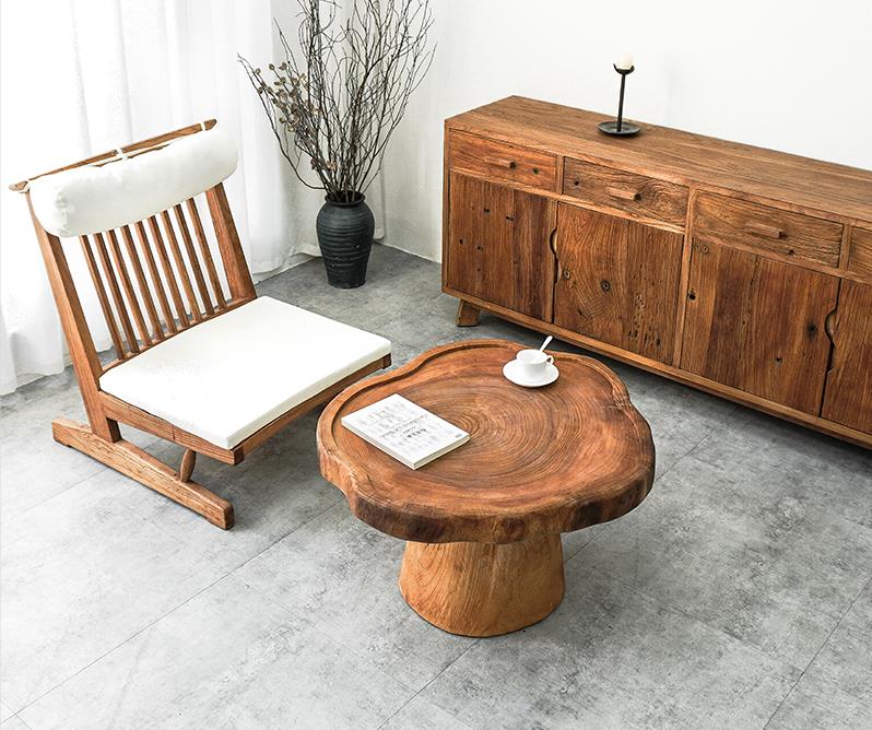 Natural log living room coffee table F146