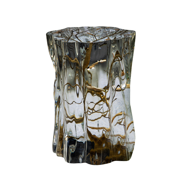 Transparent crystal side table and tea stool A061