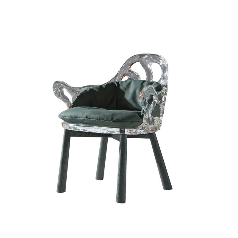 Light luxury transparent crystal dining chair A072