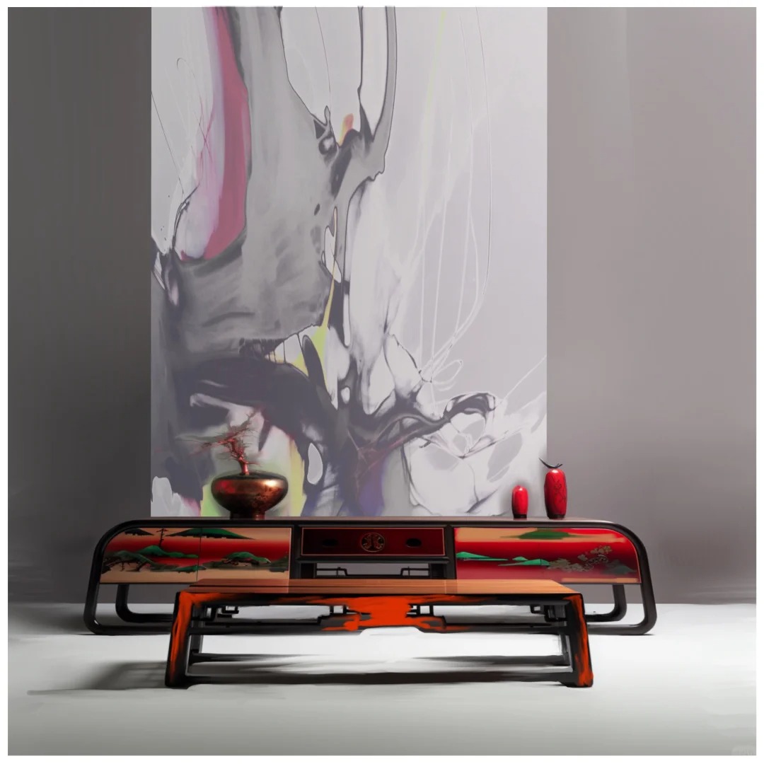 High-end art dining table A079