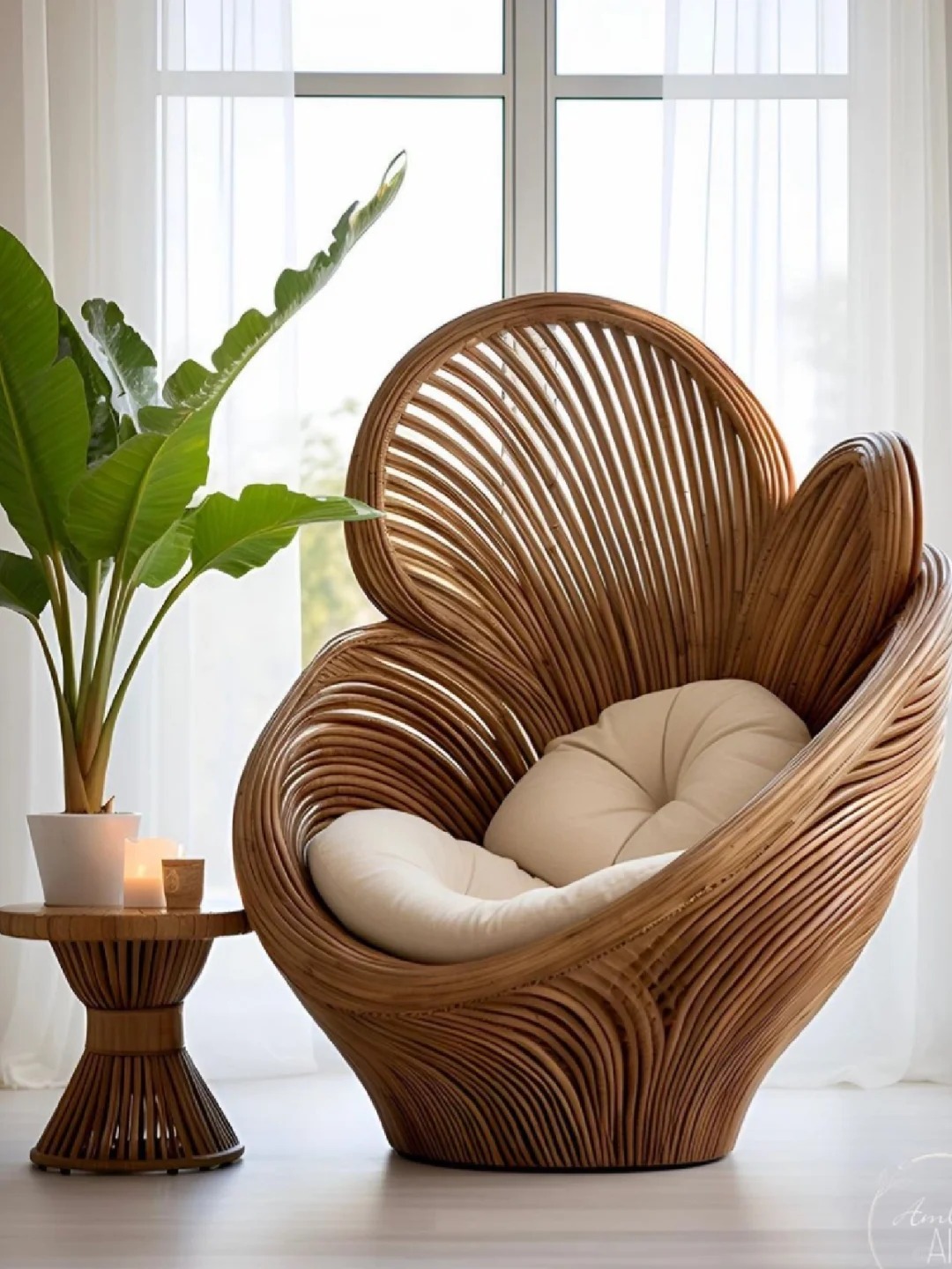 High end wooden armchair A085