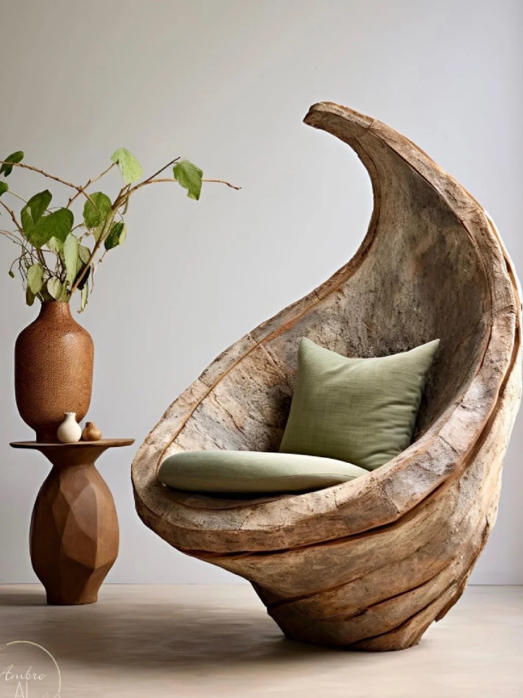 High end wooden armchair A085