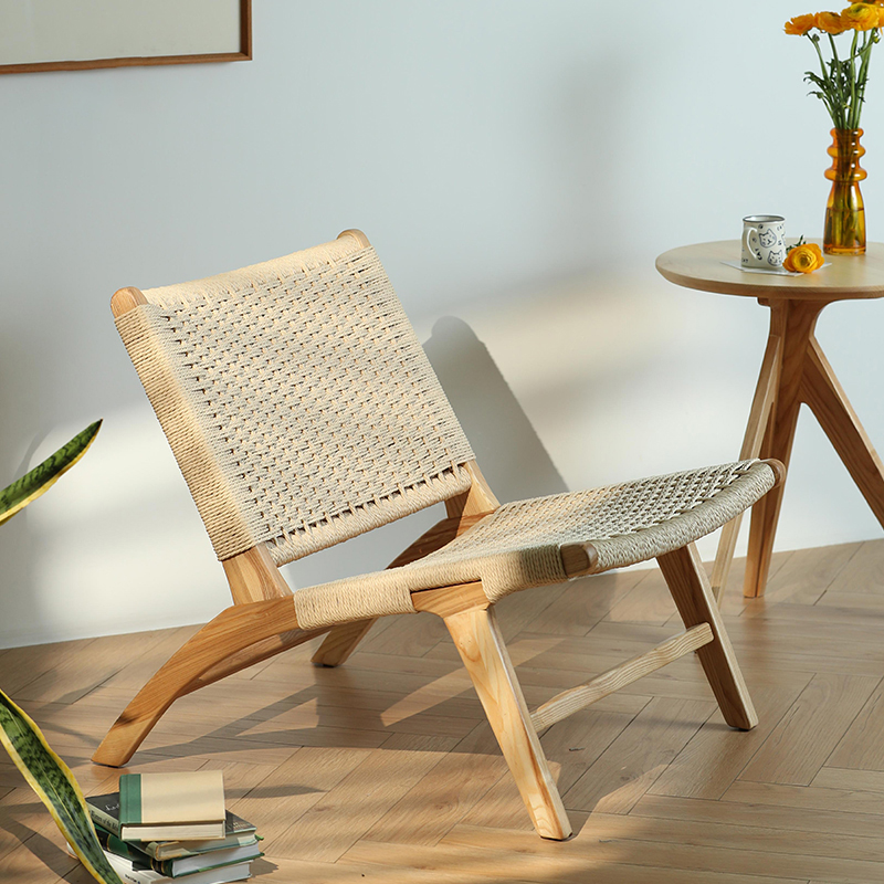 Rattan solid wood leisure chair F183