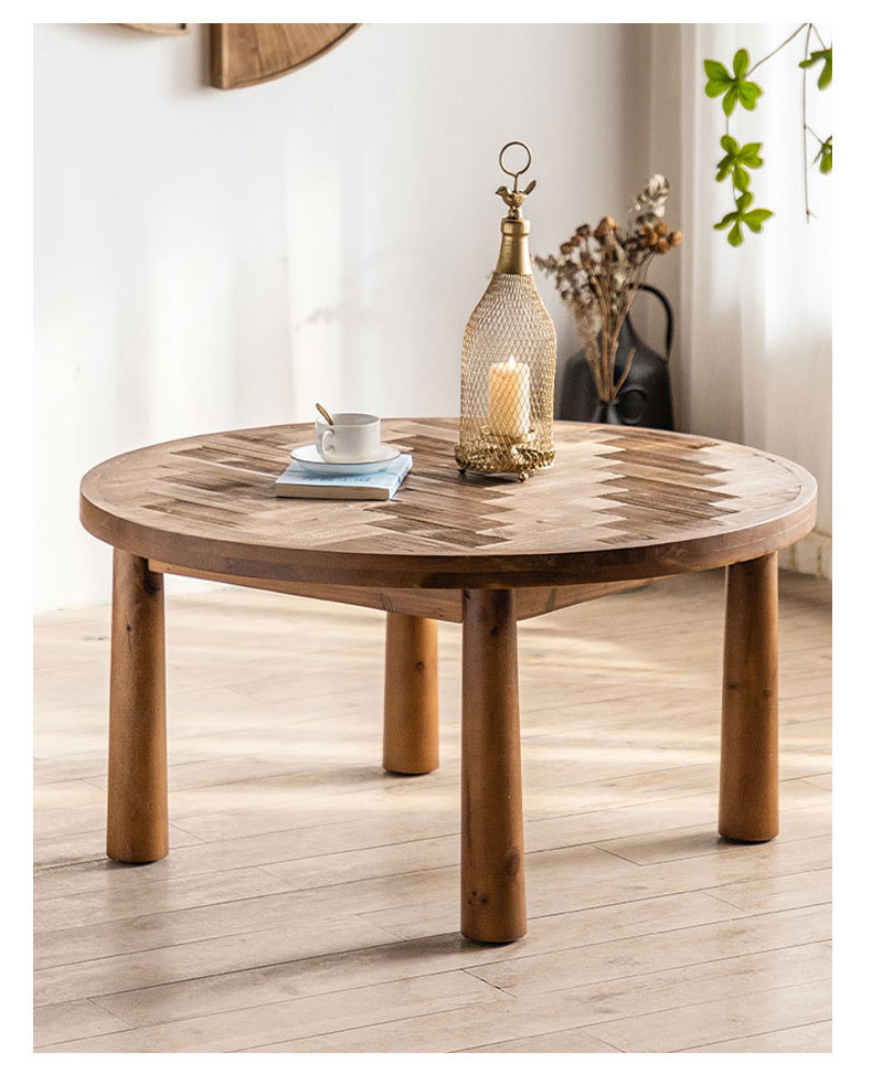 Log style living room coffee table F224