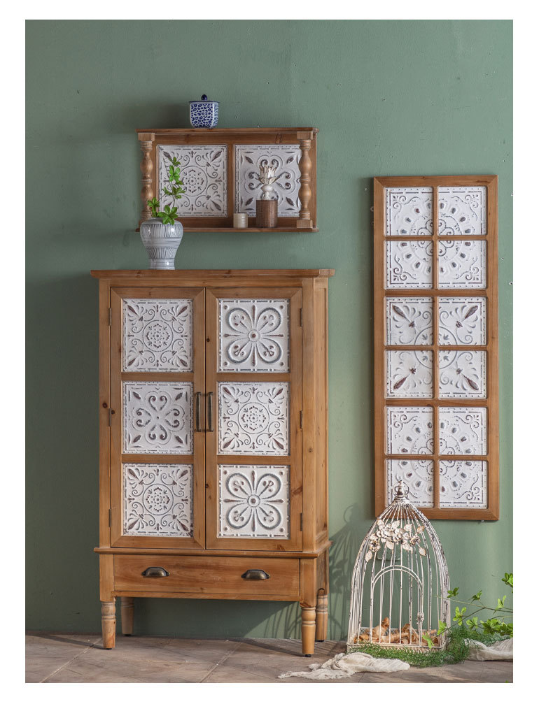 Natural log multi-drawer cabinet F235