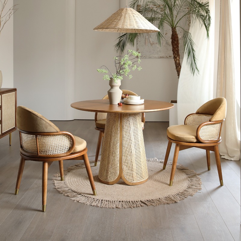 Log furniture dining table and chair set F243