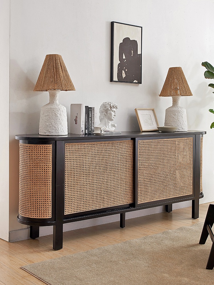 Nordic rattan storage cabinet F246