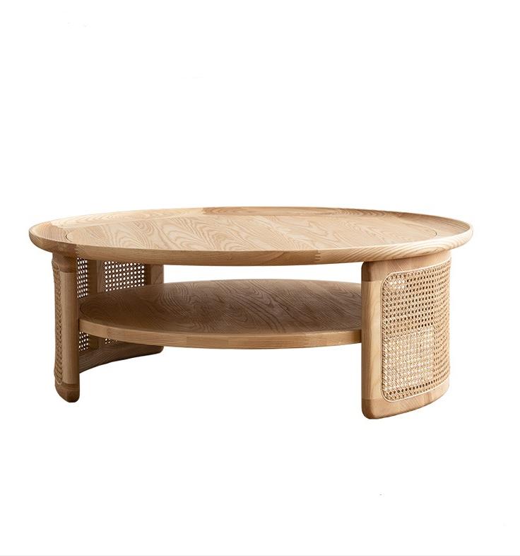 Japanese solid wood rattan coffee table F247