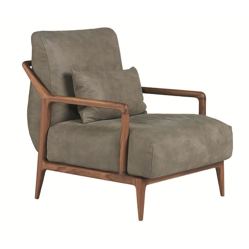 Solid wood fabric single sofa F264