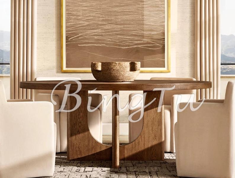 solid wood retro dining table F274