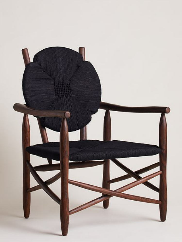 Solid wood designer rattan chair F280