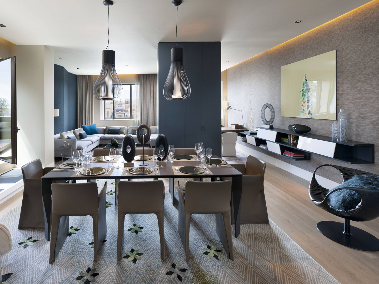 Modern simple villa hotel living room furniture...