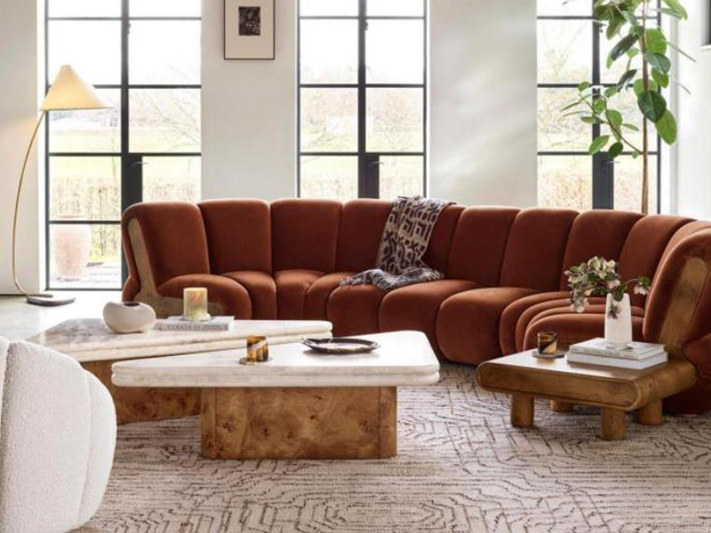 High-end homestay resort furniture project custom furniture living room sofa Q-008