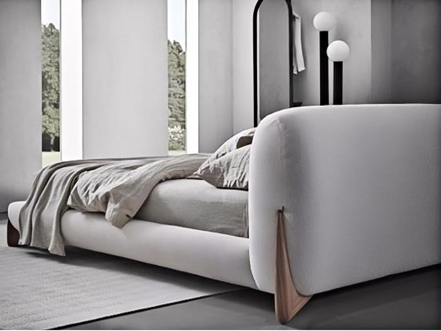 High-end furniture custom factory bedroom double bed Q-121