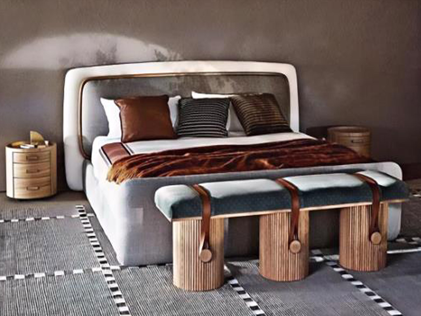 High-end B&B Resort Furniture Double Bed Q-134