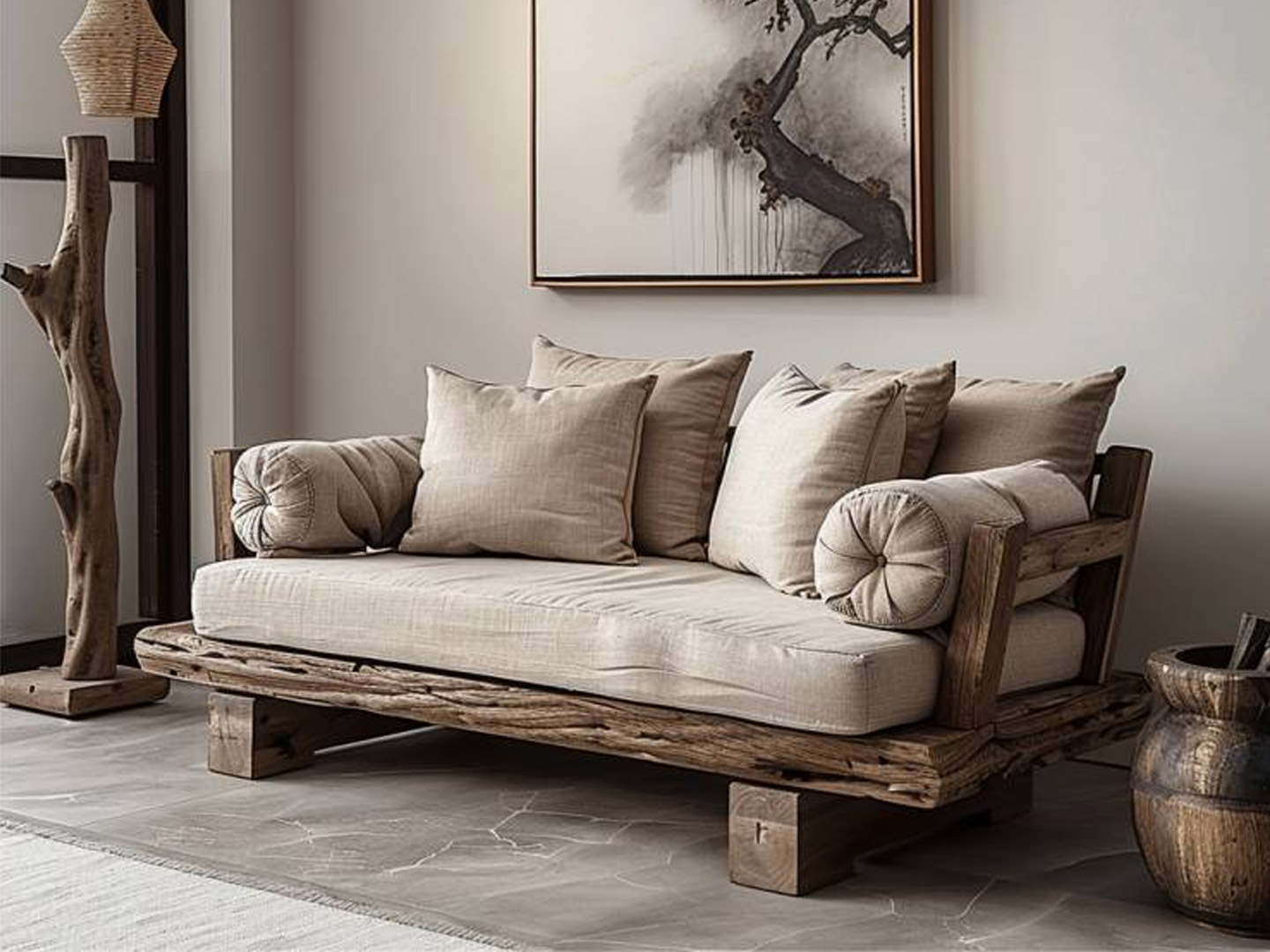 B&B Apartment Resort Solid Wood Old Sofa Q-161