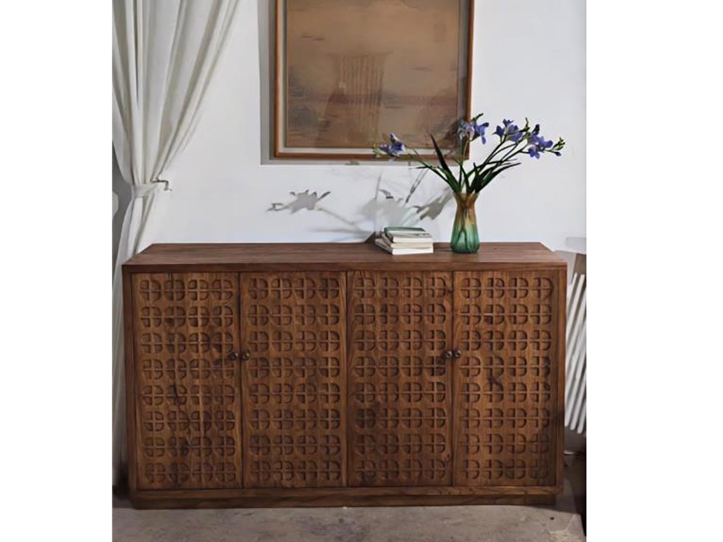 Custom hotel guest house custom resort house furniture solid wood side cabinet Q-220