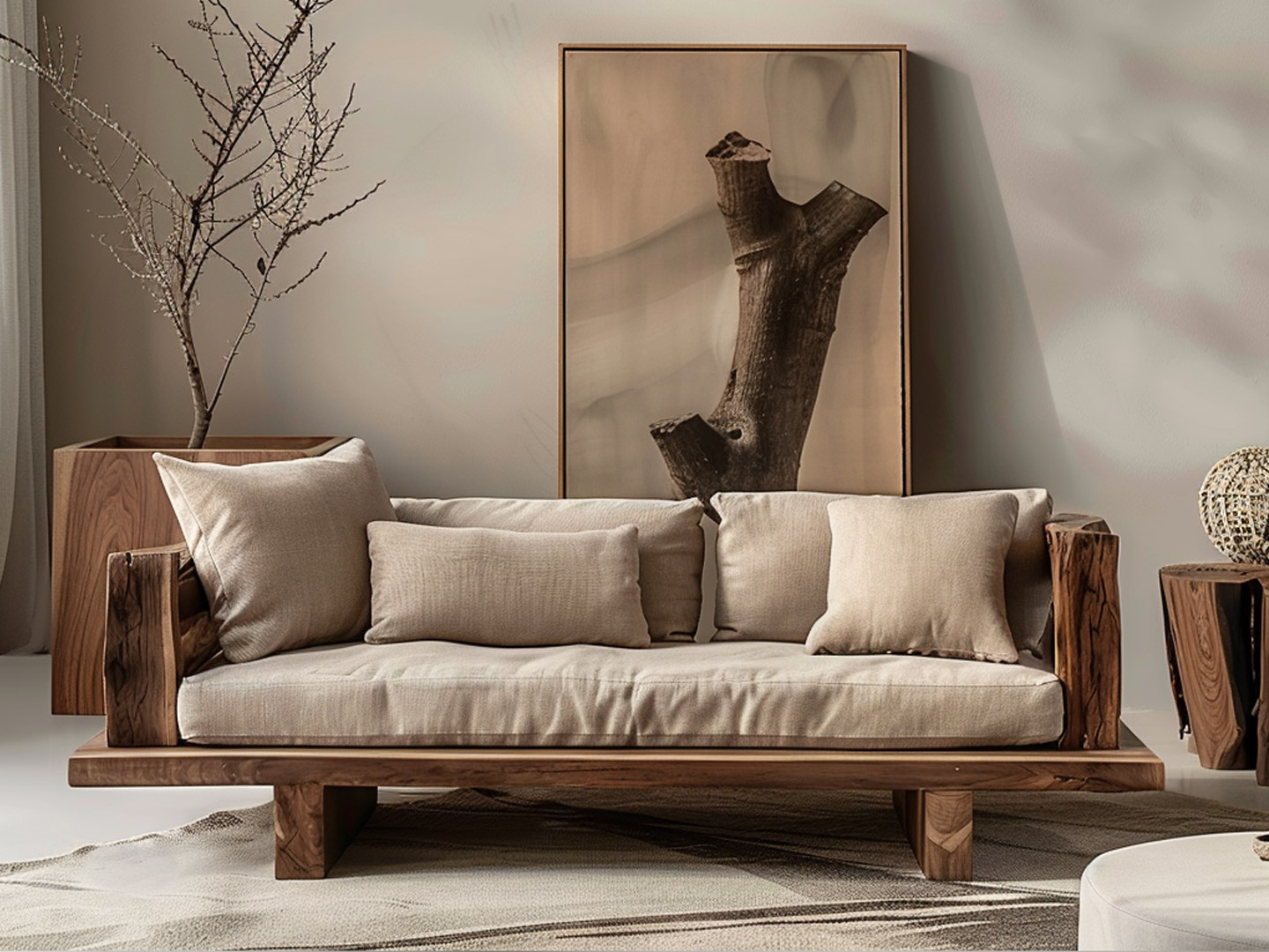 Furniture customization factory homestay apartment resort solid wood sofa Q-162