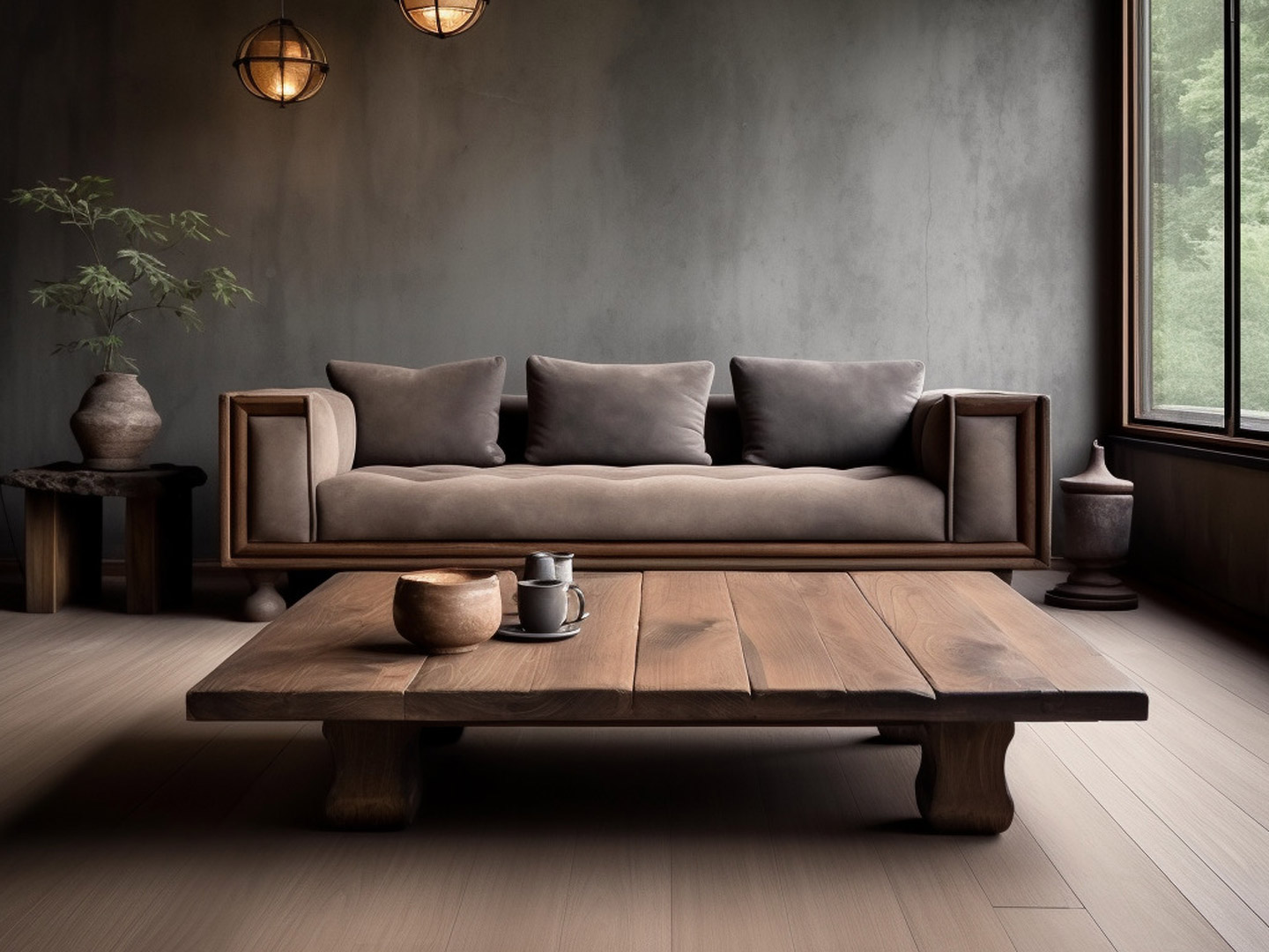 Homestay resort full set of furniture project hotel custom living room coffee table Q-190