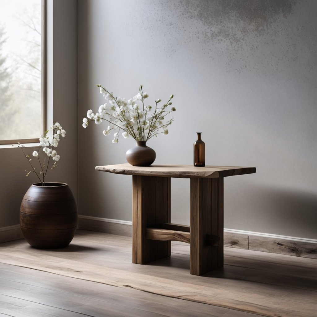 High-end B&B apartment solid wood porch table Q...