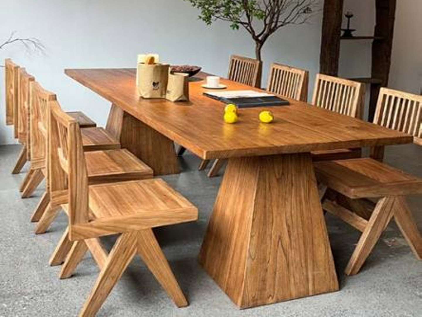 Wabi-sabi antique dining room furniture Q-283