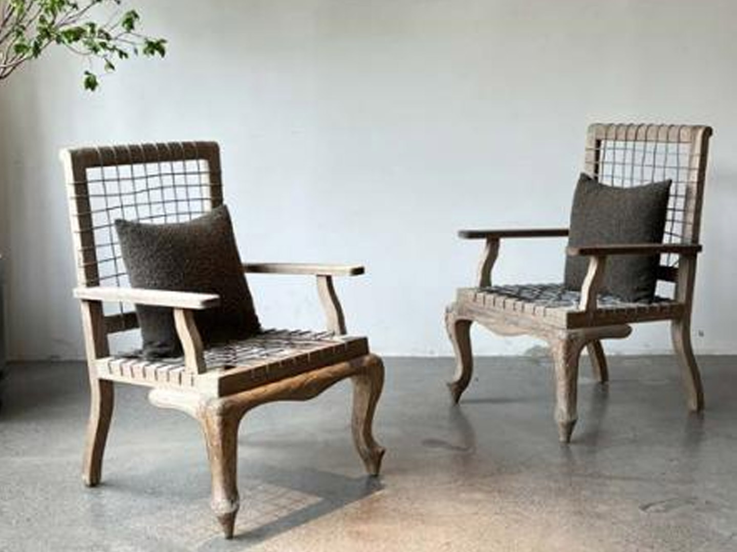 Resort Wabi-sabi style antique living room lounge chair Q-333