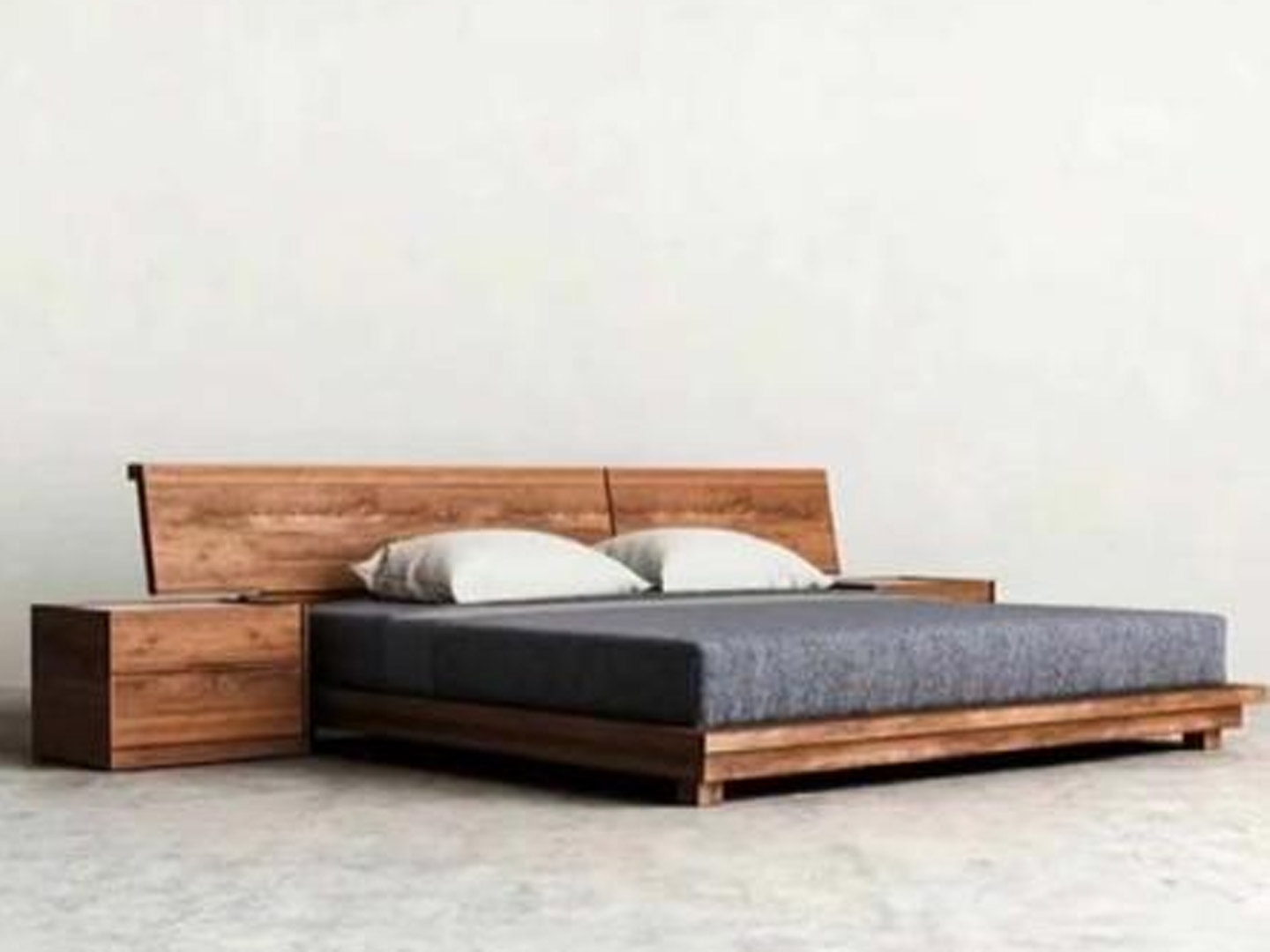 Wabi-sabi style bedroom with double bed in B&B ...