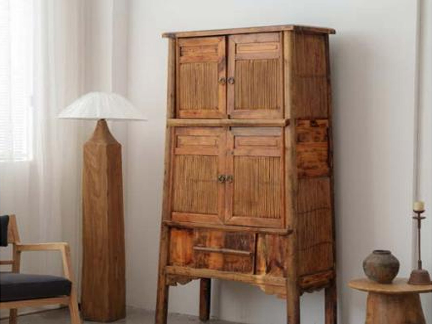 Wabi-sabi style homestay resort custom storage cabinet locker Q-401