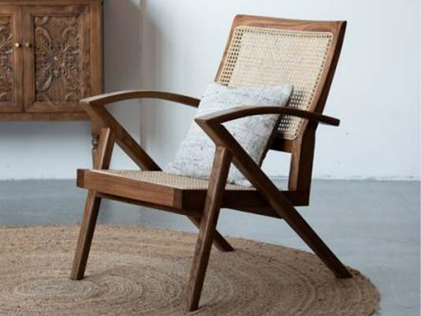 Resort Wabi-sabi style antique living room lounge chair Q-333